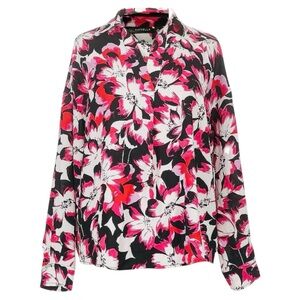 Rafaella Red and Black Floral Blouse